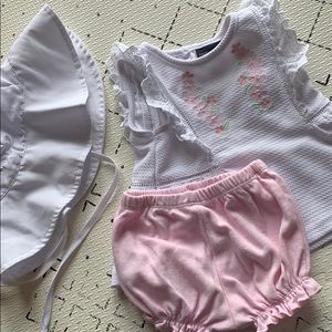 Calvin Klein Summer baby girl set tank, short, hat